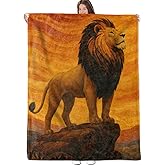 Majestic Lion Blanket, Flannel Throw Blanket Soft Cozy Lightweight Blankets for Adults Women Kids Home Decor for Sofa Couch Bed 60x50 Inch