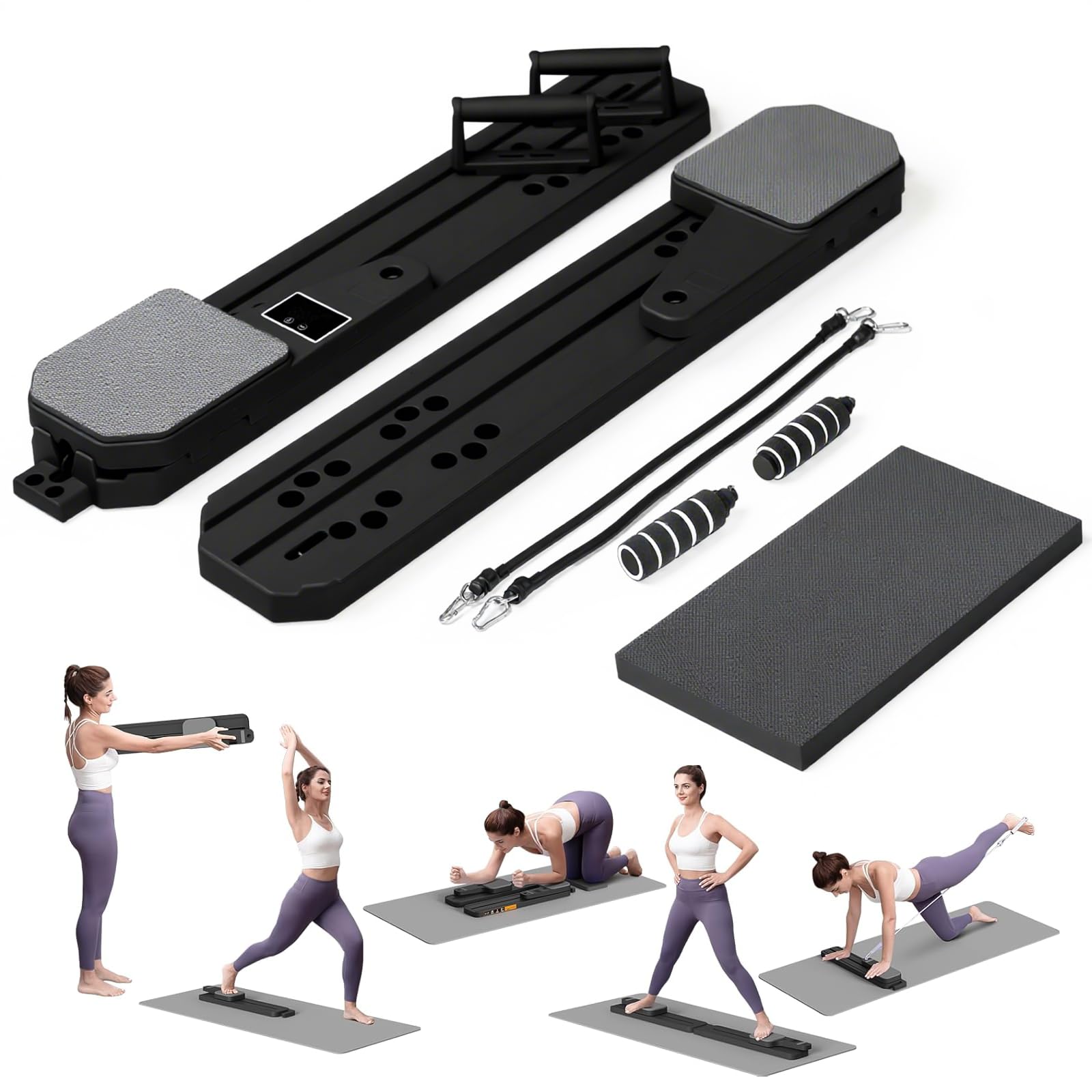 Photo 1 of *USED*
Pilates Board, Portable 7-in-1 Multifunctional Pilates Reformer Equipment with Timer, Anti-Slip and Quiet Design Pilates Reformers for Home Workout, Core Exercise for Women (Black)