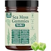 Sea Moss Gummies 16-in-1 - Ashwagandha Black Seed Oil Bladder Wrack Turmeric Vitamin C & D3 with Manuka Burdock Root Dandelion Yellow Dock Elderberry Apple Cider Vinegar