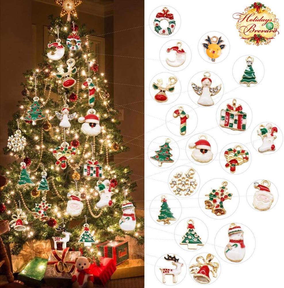 Koogel Weihnachtsanhänger, 50 Stück Charms Anhänger Weihnachten Halskette Armband Ohrringe Anhänger DIY Weihnachtsschmuck