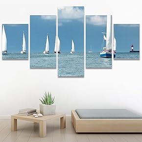 SIGNWIN 5 Panel Canvas Wall Art Modern Art...