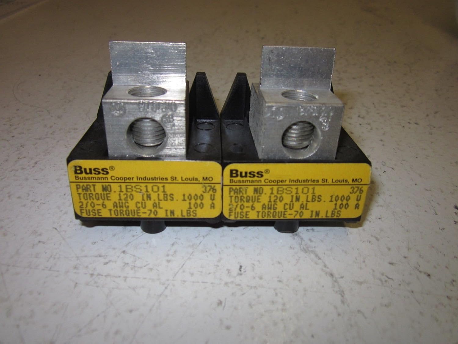 Buss 1BS101 Fuse Block 600V 100amp Box of 2 Industrial