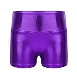 iEFiEL Girls Metallic Gymnastic Dance Shorts Shiny