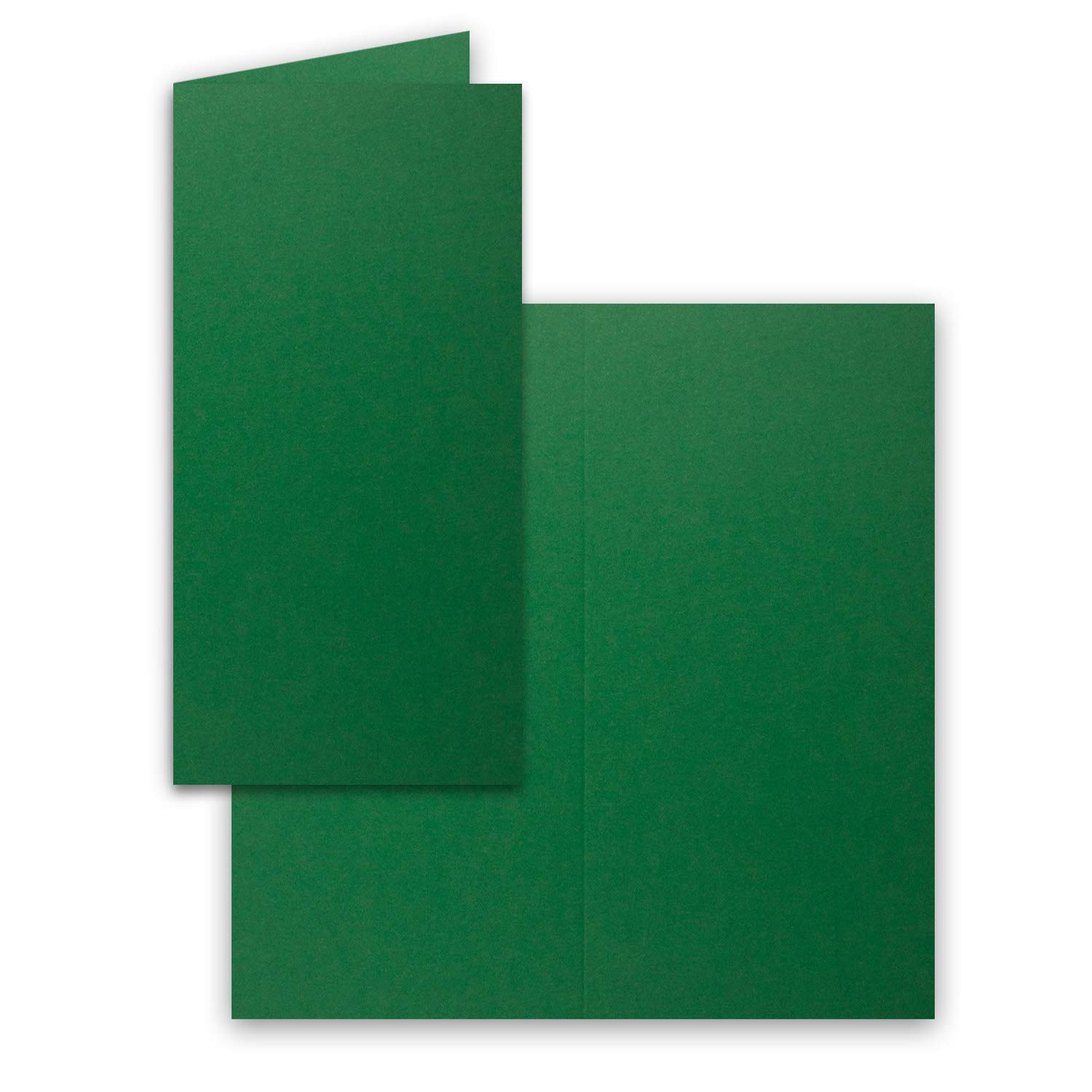 FarbenFroh by GUSTAV NEUSER 50 x Folding Cards DIN Long – Dark Green (Green) – 10.5 x 21 cm – Blank Folding Cards – Folding Cards for Invitations and Greeting Cards for Christmas and Birthday
