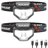 Curtsod Headlamp Rechargeable, 2-Pack 1200 Lumen