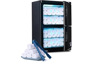 AW BYOOTIQUE Spa Towel Warmer Cabinet for Facial, 46L Extra Large Capacity, 2in1 Professional Black Double Hot Towel Cabinet Heater Machine for Beauty Salon,Barber,Massage,Hair Salon,Estheticians