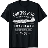 P-40 Warhawk Flying Tiger's Fighter Plane | P40 Shark Mouth T-Shirt
