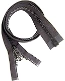 YKK Brand Zipper, Black #10 Separates at The Bottom, Marine Grade Metal Tab Slider, Heavy Duty