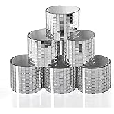 Art3dwallpanels 6 Pack Self-Adhesive Glass Mirror Mosaic Tiles 2364 Pieces Small Square Mirror Tiles Sticker for DIY Craft Decoration, Disco Ball Silver