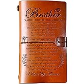 Hiipeenow Brother Valentines Day Gifts from Sister, Leather Travel Journal 140 Pages Presents, Birthday Graduation Christmas Valentines Fathers Day Wedding Day Gifts for Brother