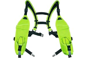 KUNN Radio Holster with Chest Buckle,Double Shoulder Radio Harness Walkie Talkie Holder Shoulder Holster Radio Shoulder Holster Radio Harness Holster Universal Holster for Police,Lime