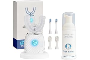 Sonic Toothbrush for Adults, 360° U-Shaped Deep Cleaning Automatic Ultrasonic Toothbrush, Wireless Charging with 4 Brush Head