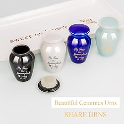 Gredstar Ceramic Hummingbird Keepsake Urns Set of 4