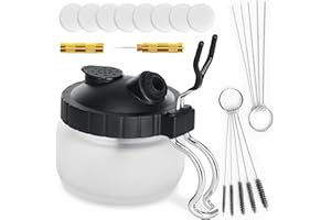 Oasser Airbrush Cleaning Kit 20pcs Airbrush Cleaning Pot with Spray Gun Holder, 8pcs Filter Cotton, 5pcs Brushes 5pcs Needles