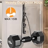MOFELON Over Door Hook 4 Pack Heavy Duty Metal Coat Rack Hangers Black view 3