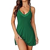 Avidlove Women's Nightgown Sexy Nightwear Modal Sleepwear Babydoll Lace Chemise Nightie V-Neck Full Slip Spaghetti Strap