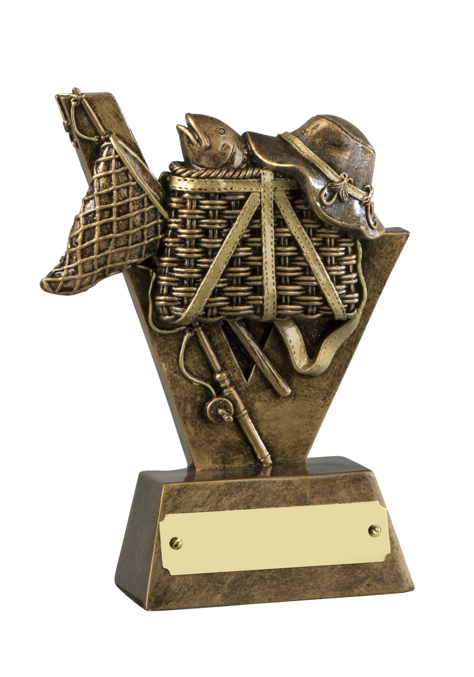 SilverTrophy: Gold Fishing Award Trophy - Ideal for Angler Prize, Biggest Catch, Catch of the Day, Fisherman, Rod, Reels & Tackle, Carp, Bass, Sea & Lake Fishing, Coarse & Fly.