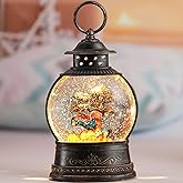 Thanksgiving Decorations Snow Globes, Light Up Snow Globe Lantern with Scarecrow Pumpkin, 6H Timer, USB & Battery Operated Fall Decorations for Autumn Thanksgiving Harvest…