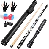Kmise Professional Pool Cue Stick, 18 19 20oz Canadian Maple Cue Sticks, Low Deflection Shaft with Telescopic Extension Cue