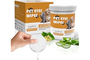 Senlong Eyes Wipes for Dogs - Gently Remove Tear Stain - dog eye cleaner,Eye Debris, Discharge, Mucus Secretions - dog eye wipes tear stain remover - dog & cat eye wipes - 220pcs, white
