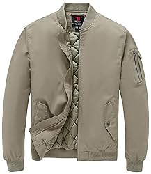 BGOWATU Men's Jacket Windproof Quilted Bomber
