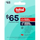 Total Wireless $65 Payment Card | Redeemable Value for Total All Access Plan