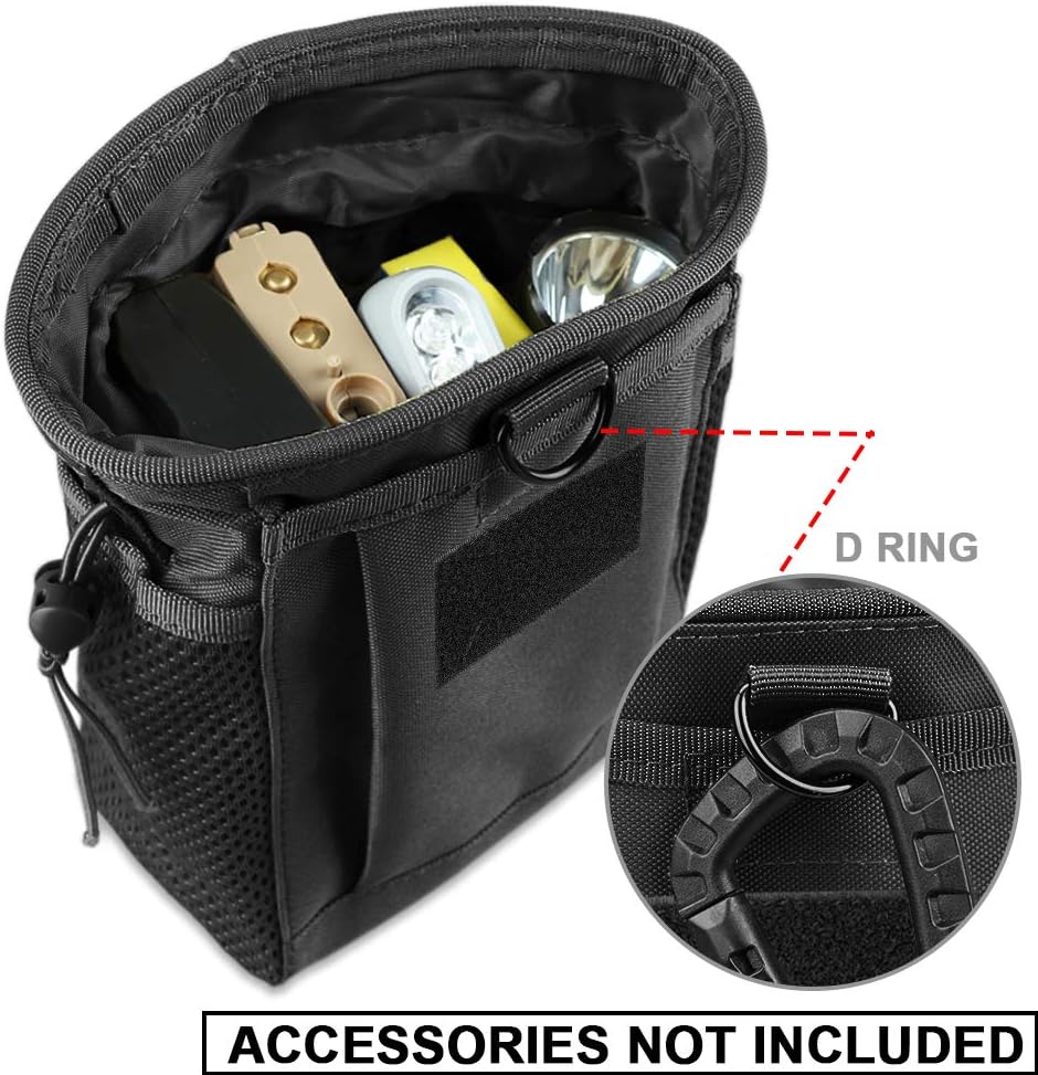 AMYIPO Tactical Hip Holster Bag Outdoor Pouch Molle Drawstring Magazine Dump Pouch, Military Adjustable Belt Utility Pouch (Black - 2PCS) : Sports & Outdoors