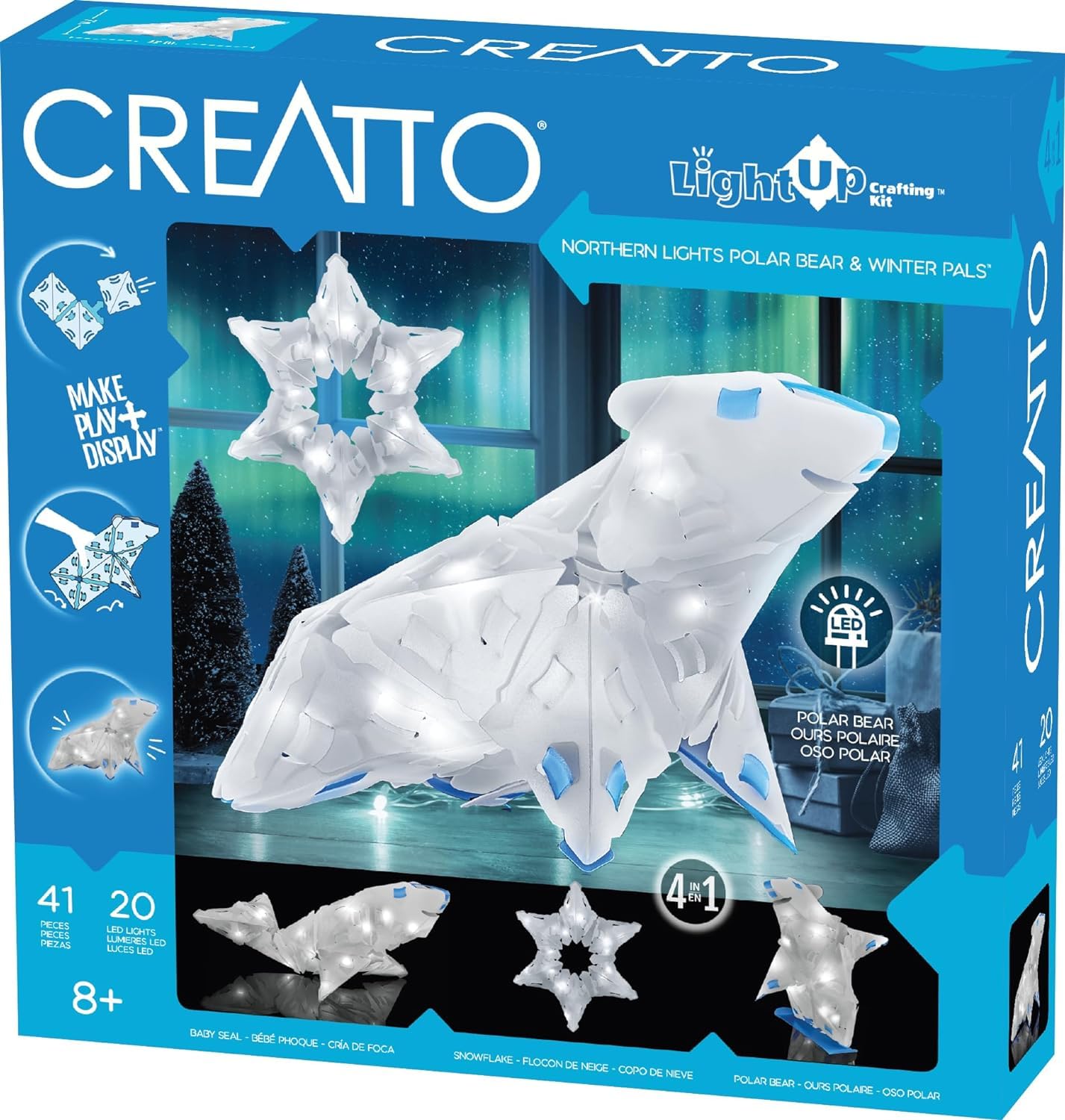 Thames & Kosmos | 03522 | Creatto: Polar Bear | Build up to 4 Crafting kits | Make, Play & Display | 3D Light up Model | Ages 8+, 03462