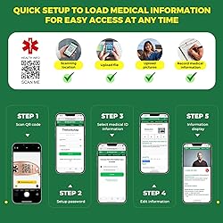 Theluckytag Upgraded QR Code Medical ID Bracelets