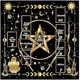 Knana Altar Cloth Gold Star Tarot Mat Tarot Card Cloth for Reading with Celtic Cross Pattern (Star)