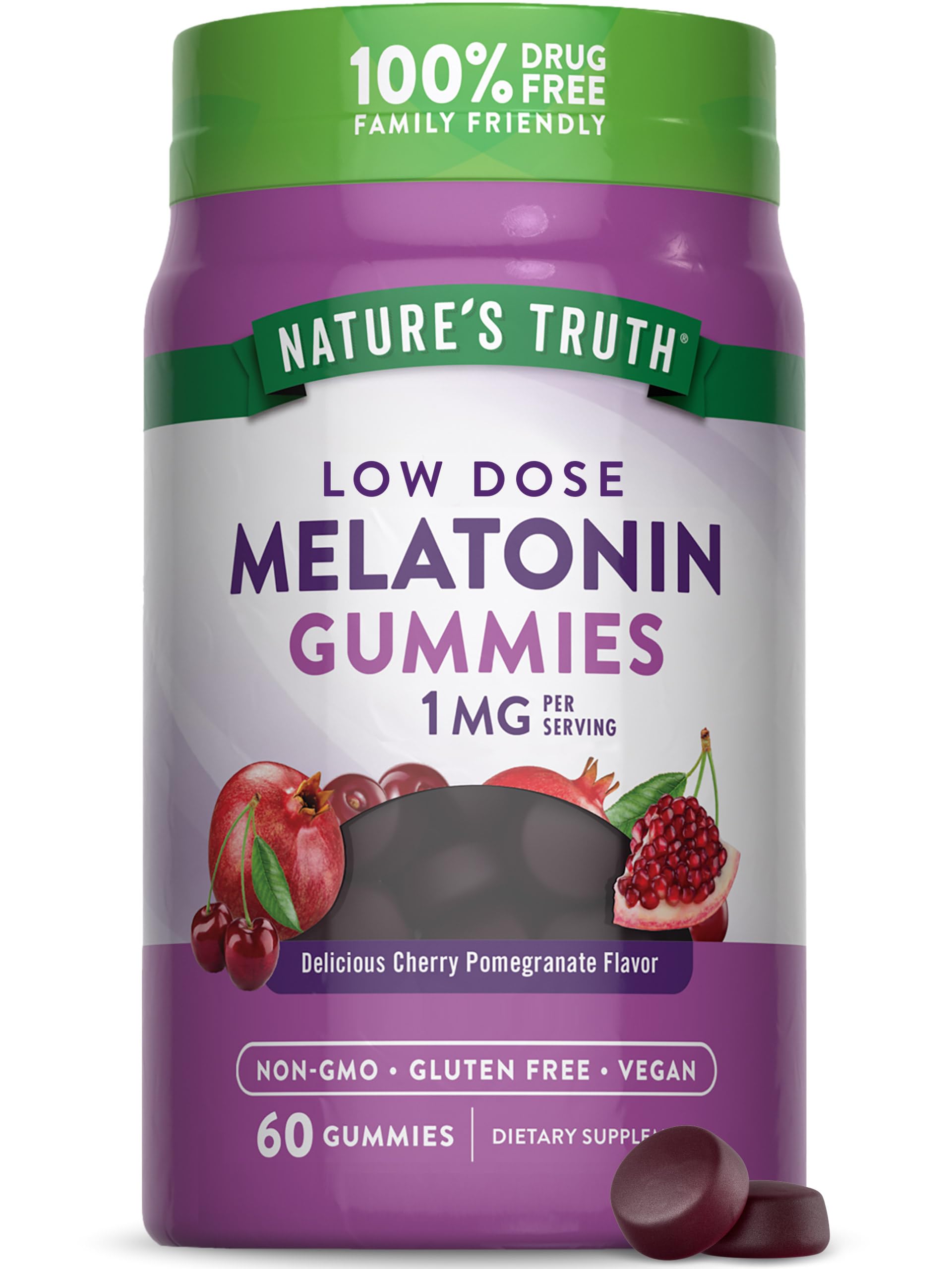 Melatonin Gummies 1 mg (Natural Cherry Pomegranate)