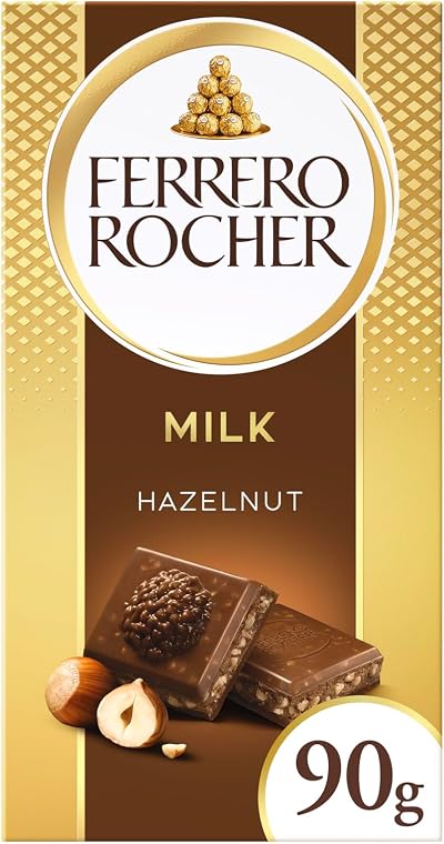 Ferrero Rocher Original Milk Chocolate Bars Hazelnut 90g