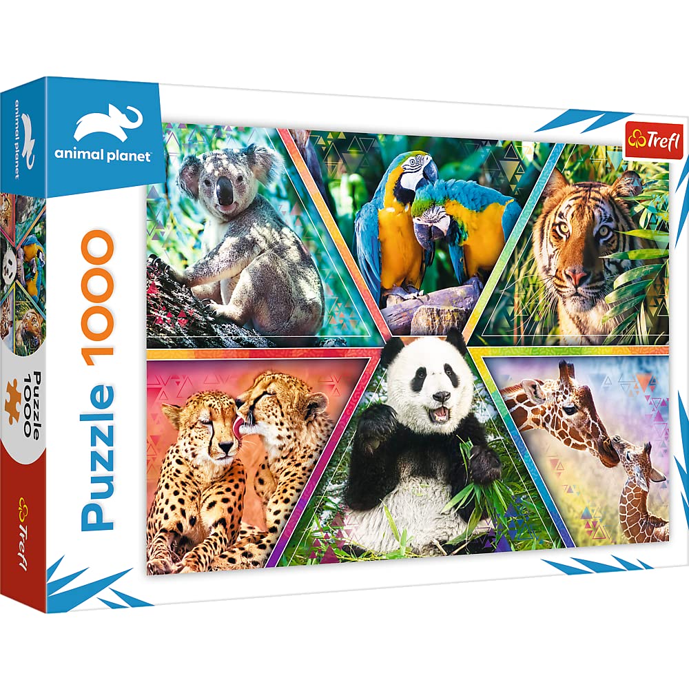 Trefl 1000 Elements, Animals of the World, Colorful Frames, Creative Entertainment, Gift, Fun, Classic Puzzle, Kingdom, Tierreich, 10672