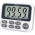 XREXS Digital Kitchen Timer, Magnetic Countdown Up Cooking Timer Clock with Large LCD Display, Adjustable Volume, Loud Alarm & Strong Magnet Classroom Timer for Teachers (Batteries Included)
