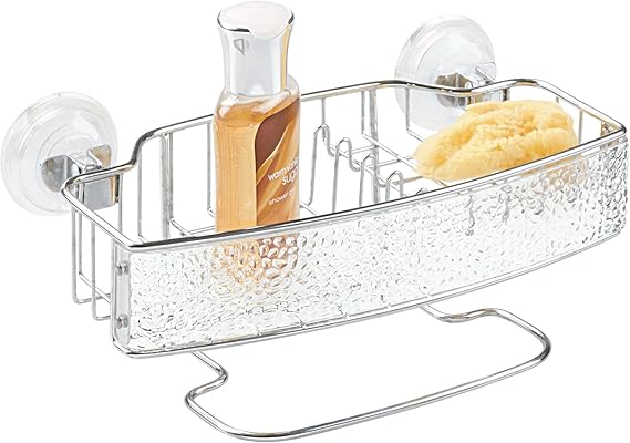 InterDesign Rain Power Lock Badezimmer-/Dusch-Caddy Korb mit Saugnapf