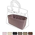 DGAZ Purse Organizer Silky Smooth,Silk,Luxury Handbag Tote in Bag Shapers, Women- Fits Birkin25/30/35/40 Bags (Konjac purple, BK25)