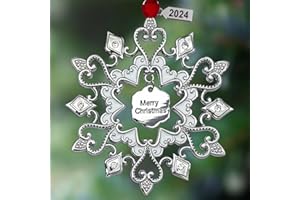 K-MLICE Christmas Snowflake Ornaments 2024, Snowflake Metal Christmas Hanging Ornaments for Tree, Christmas Tree Decorations, Hanging Decoration, Angel Reindeer, Christmas Ornament Gifts