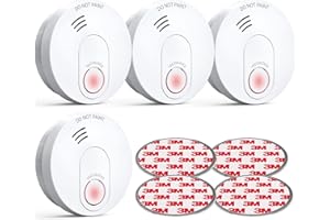 SITERWELL Smoke Detector 10 Year Battery, Smoke Detector with Photoelectric Sensor and Low Battery Warning, Smoke Alarm with Do Not Disturb Mode for Bedroom, UL Listed, 10 Year Smoke Detector, 4 Pack
