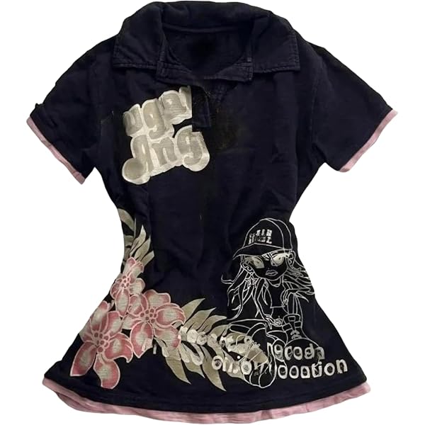 Amazon.com: Y2k Grunge Polo Collared Shirts Women Button Down Crop 