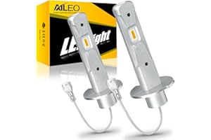 AILEO H3 LED Fog Light Bulb 3000K Yellow,25W 6000 Lumens 350% Brighter 360°Beam, Strong Penetrating Power For LED Fog Light Bulb or DRL Upgrade,1:1 Mini Size Quick Install,2 Pack