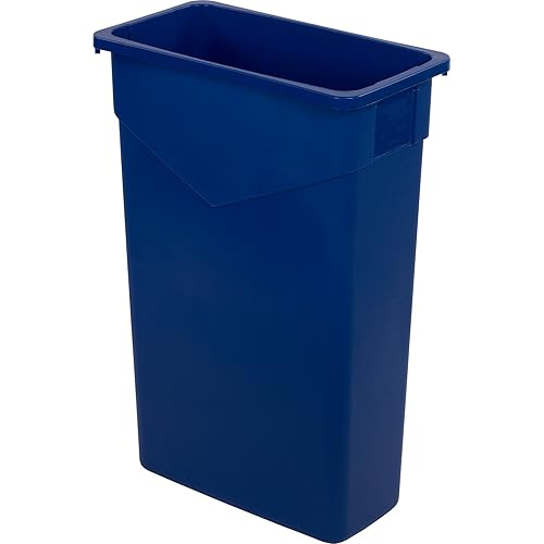 Carlisle 34202314 TrimLine Polyethylene Waste Container, 23 Gallon Capacity, 20" Length x 11" Width x 29.88" Height, Blue (Case of 4)