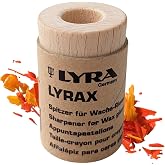 Lyra Stockmar Stick Crayon Sharpener-Twist Off Wood Top w/Cardboard Barrel- Jumbo Crayon Sharpener for Large Beeswax Crayons -Waldorf Art Supplies, Made in Germany