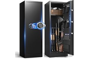 EMASME Gun Safe, Gun Cabinet 10 Gun Safe for Rifles and Pistols, Rifle Safe Gun Locker Gun Storage with Adjustable Shelves for Long Gun and Shotgun Rifle Safes for Home (Require Assembly 10 gun safe-digital)