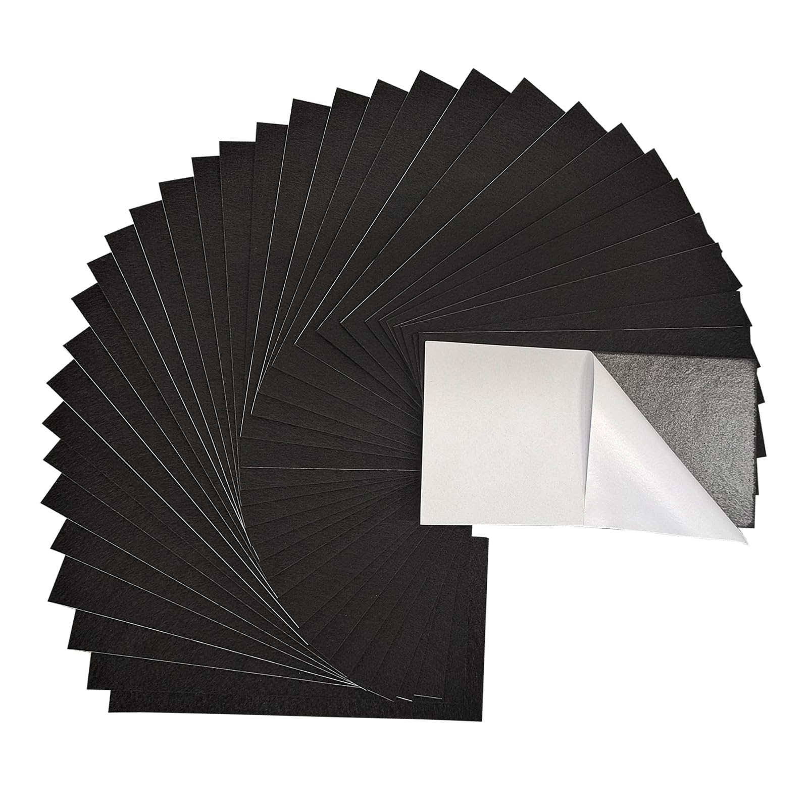 Jtnohx Self Adhesive Felt Sheets, Black Sticky Back Felt Fabric for Crafts, 33 Pcs 10 x 20cm Adhesive Fabric for DIY Sewing School Projects Decoration