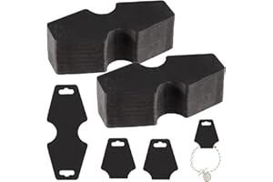 Swpeet 200Pcs 4.7"x 2" Black Blank Thick Paper Writable Necklace Bracelet Display Cards with 2 Pre-Drilled Holes, Simple and 