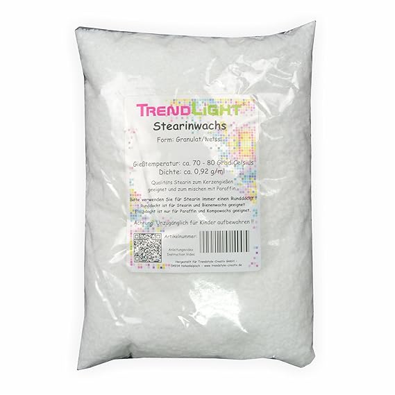 TrendLight 890021 Palmwachs – 25 kg Stearin 100% rein zum Kerzen herstellen Kerzenwachs Kristallstearin