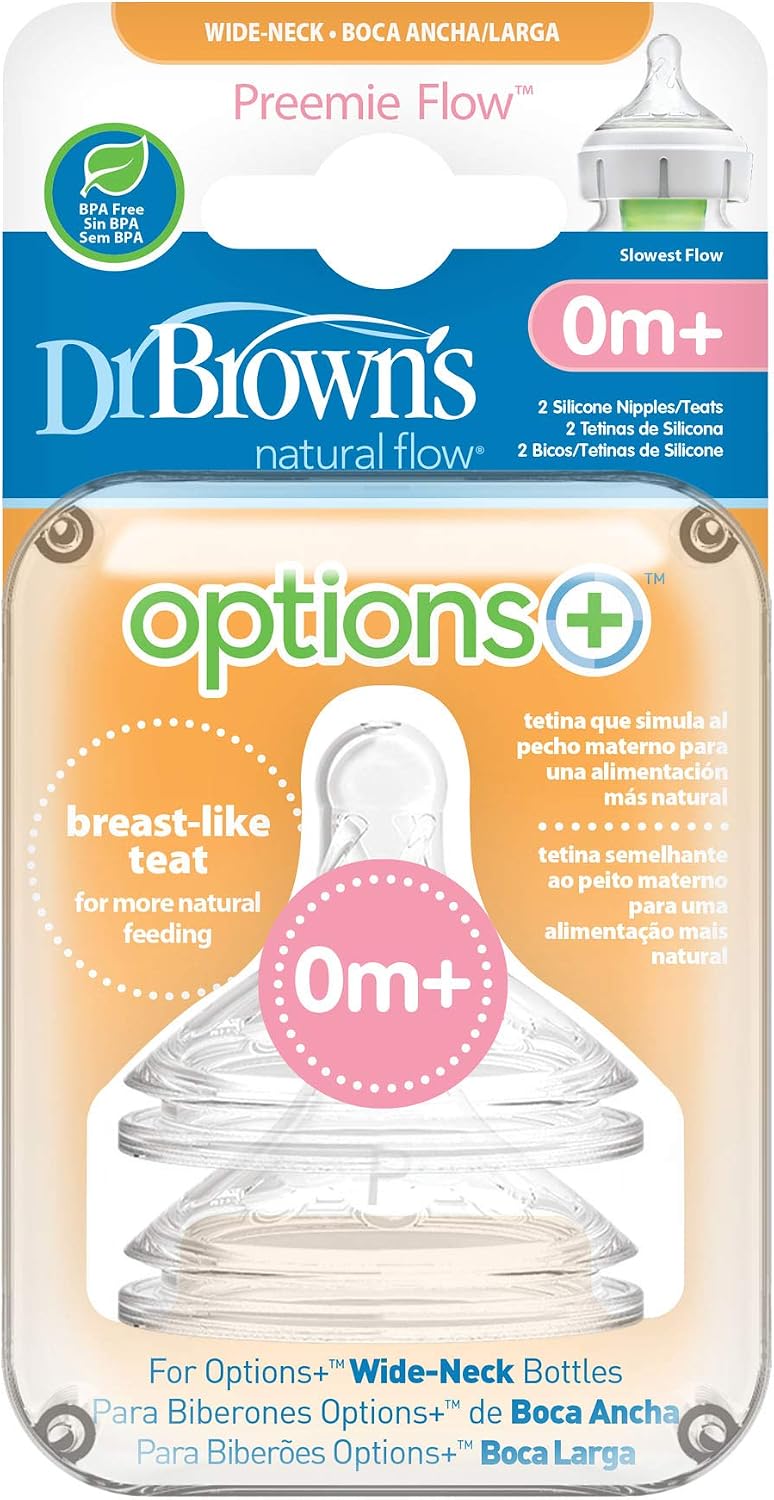 Dr. Brown's Options+ Wide Neck Preemie Teats, Clear, 50 count (Pack of 1) - Image 3