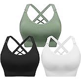 Angelhood Nursing Bras for Breastfeeding, Seamless Nursing Sports Bra Support Yoga Maternity Bras Pregnancy Sleep Bralette