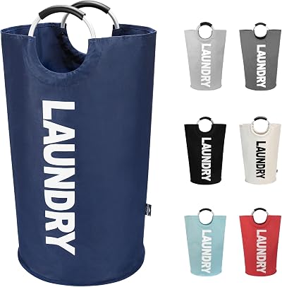 DOKEHOM 125L X-Large Collapsible Laundry Basket Bag Dark Blue 31in H
