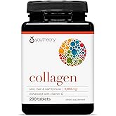 Youtheory Advanced Collagen - 6,000 mg Hydrolyzed Collagen Peptides - Includes Antioxidants & Contains Vitamin C - Hair Growth, Nails, Joint Health & Bone Support* - 290 Tablets (48-Day Supply)